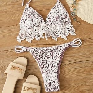 NWOT SHEIN lace high rise bikini